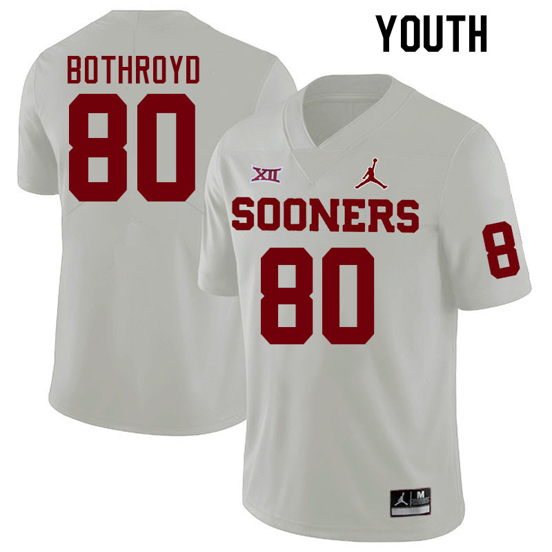 Youth #80 Rondell Bothroyd Oklahoma Sooners College Football Jerseys Stitched-White